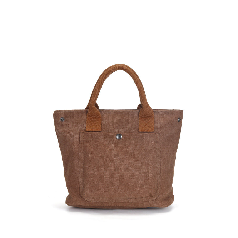 Women's canvas bags retro casual work handbags Tote lightweight top handle purses Handbags & Purses jehouze Brown 